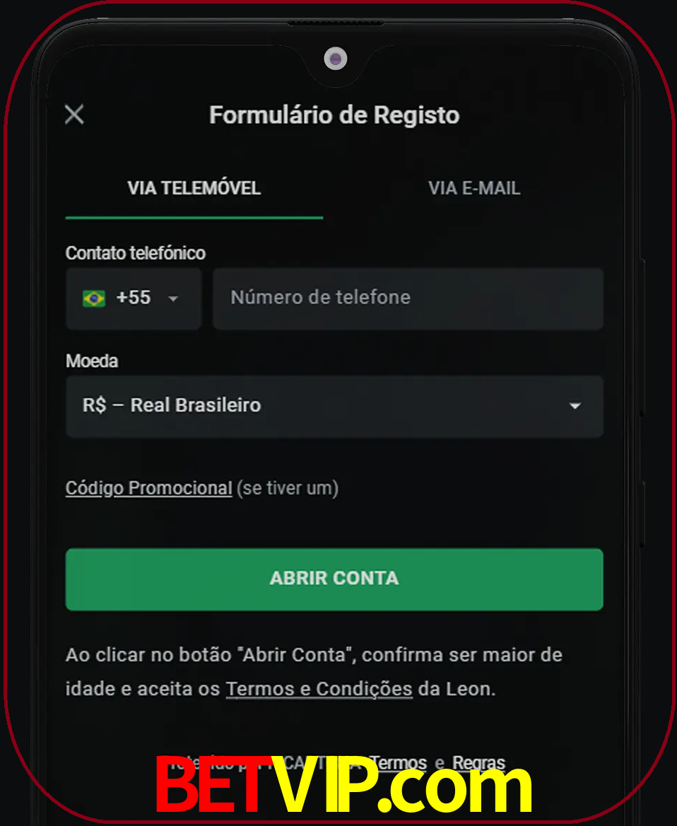 Abra o aplicativo e inicie o processo de registro.